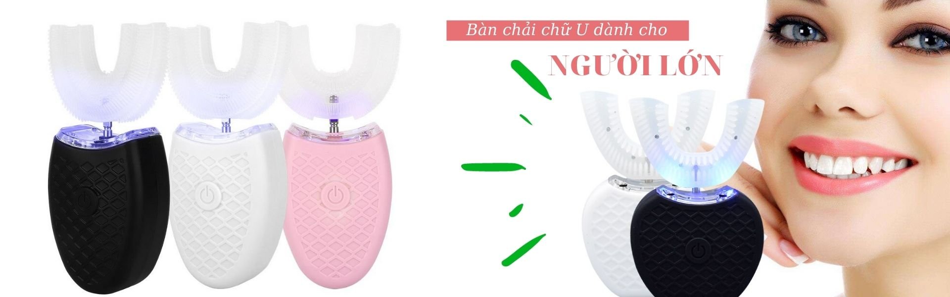 Bàn chải đánh răng điện tự động hình chữ U cho người lớn