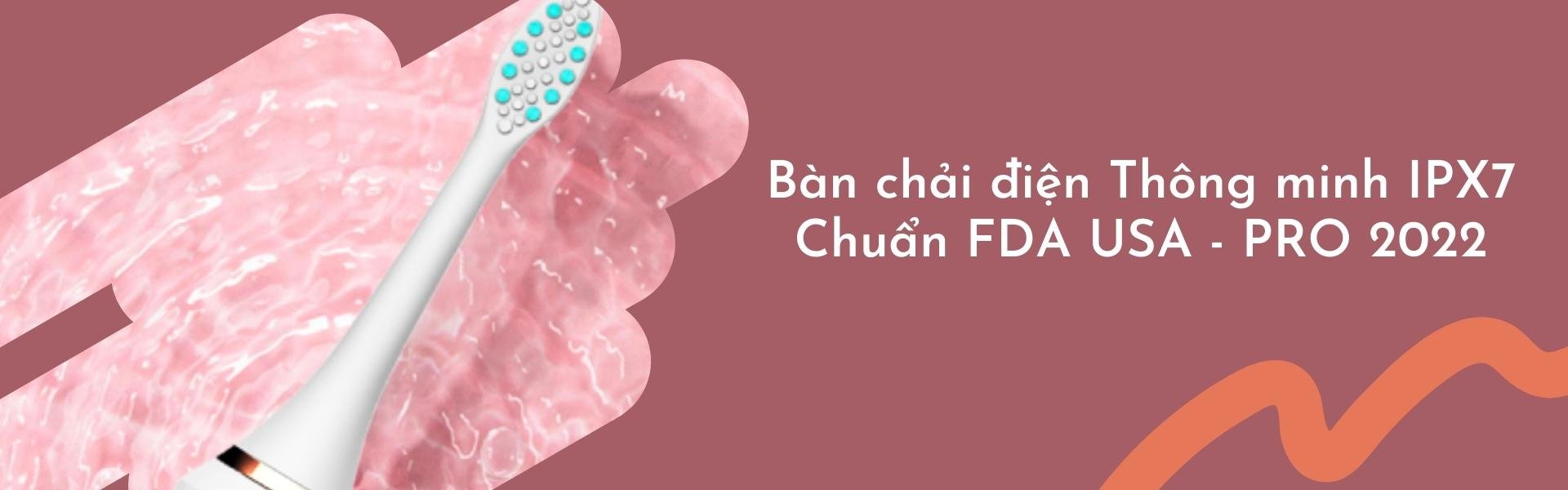 Bàn chải điện thông minh công nghệ sóng siêu âm chống nước IPX7