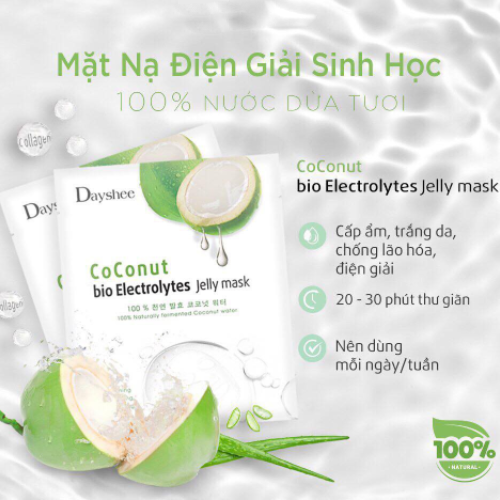 Mặt nạ điện giải sinh học Công nghệ BIO CELL độc quyền - COCONUT BIO ELECTROLYTES JELLY MASK