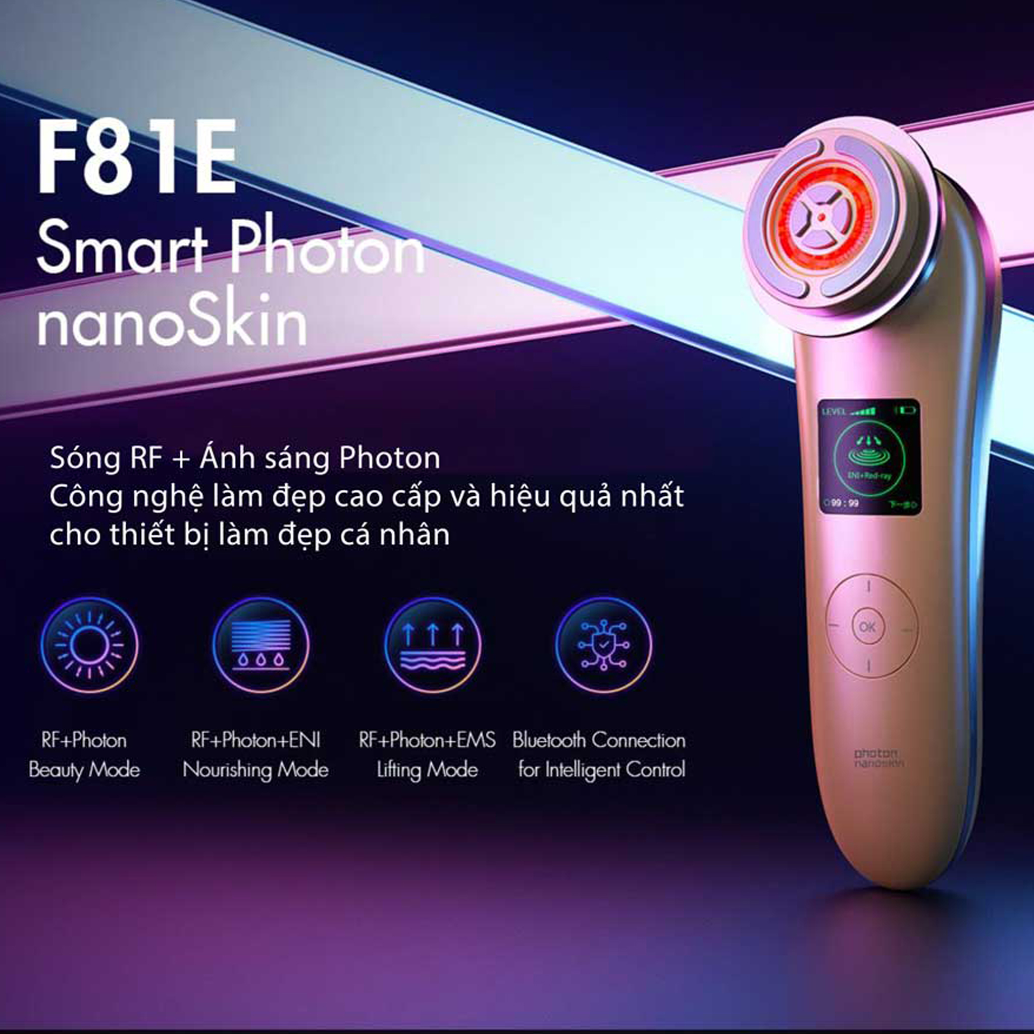 Máy đẩy tinh chất nâng cơ trẻ hoá da thông minh NanoTime Beauty F81E