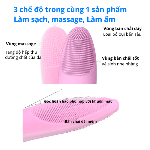 Máy rửa mặt silicone siêu mềm có chế độ nhiệt - Bright Elip