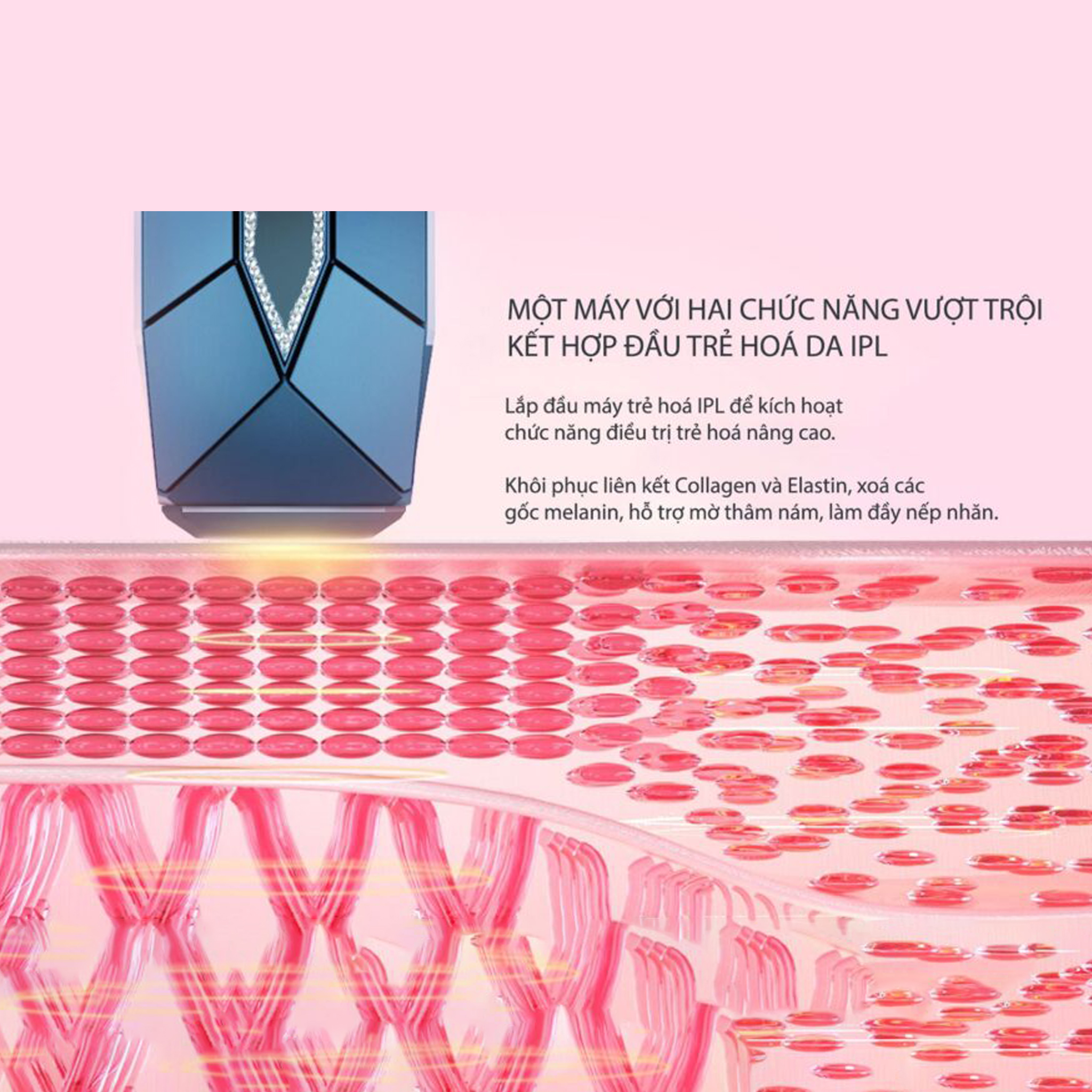 Máy triệt lông trẻ hoá da công nghệ IPL sapphire lạnh pin sạc NanoTime B65Pro Diamond