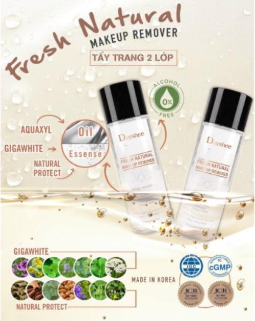 Nước tẩy trang hai lớp đa tác động chiết xuất thảo dược quý - FRESH NATURAL MAKE UP