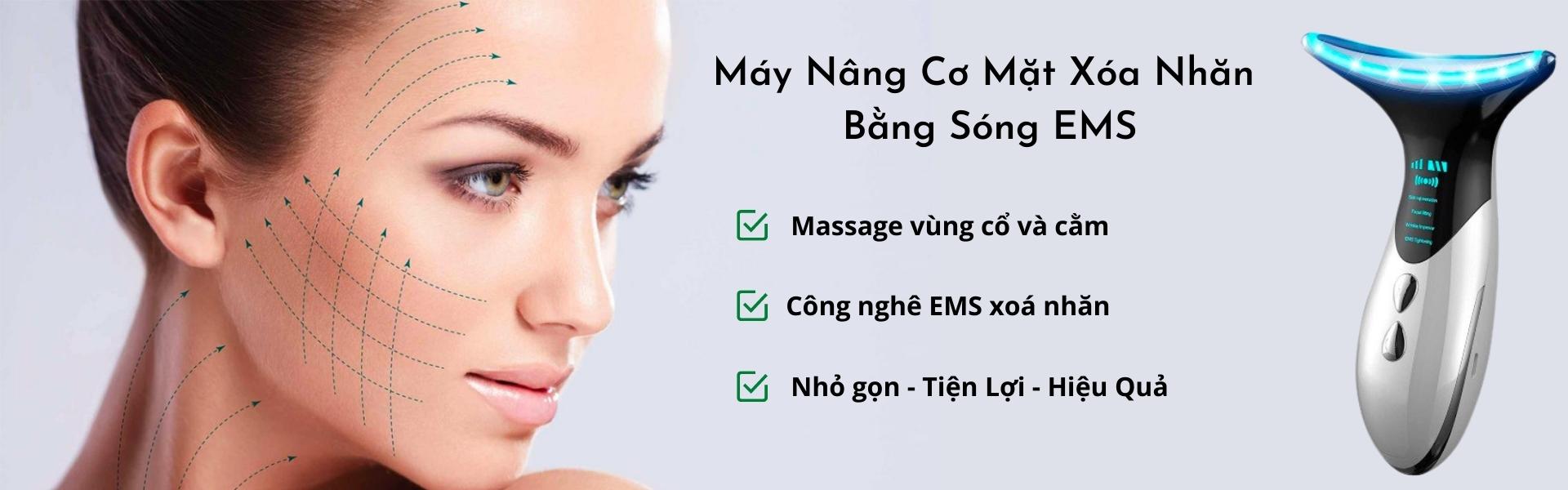 Sửa chữa lỗi Máy nâng cơ mặt xóa nhăn bằng sóng EMS - Cổ thiên nga