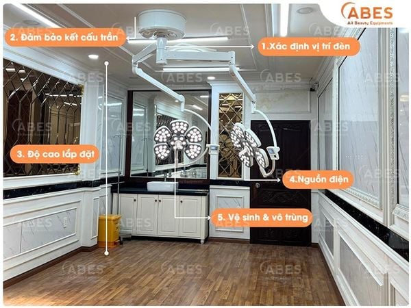 Những Lưu Ý Khi Lắp Đặt Đèn Mổ Treo Trần Trong Phòng Mổ