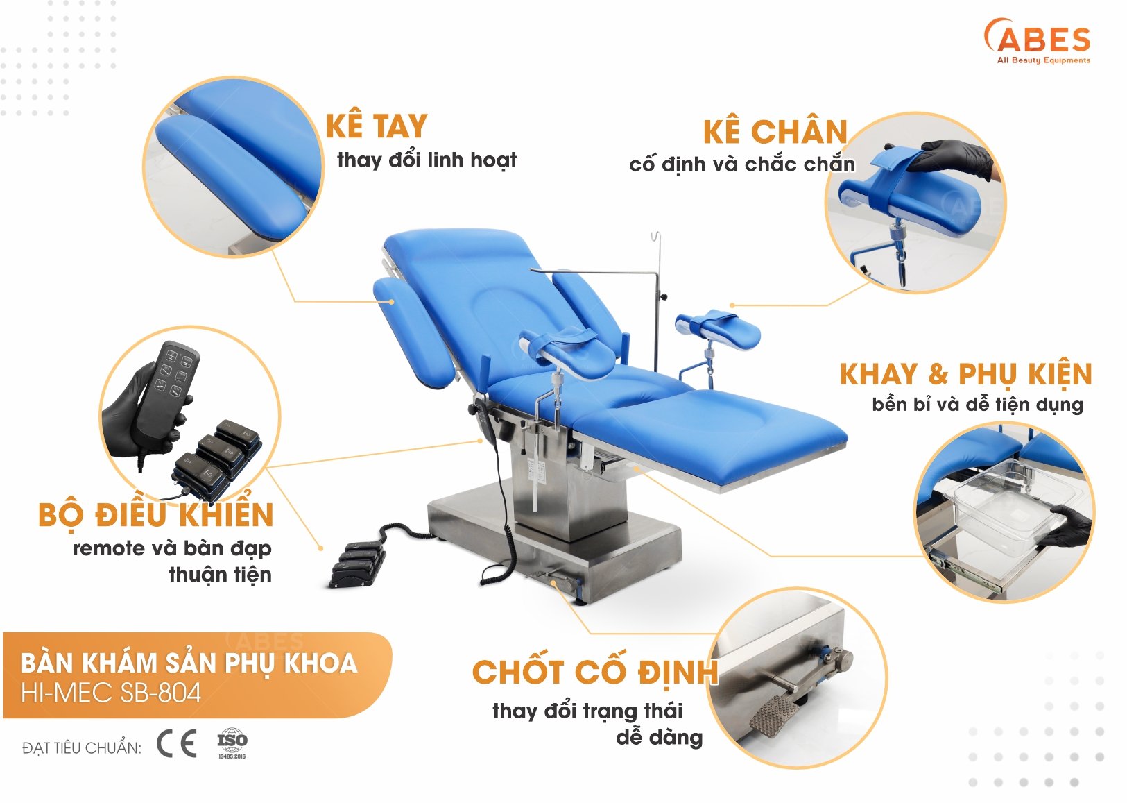 Bàn khám sản phụ khoa Hi-MEC SB-804