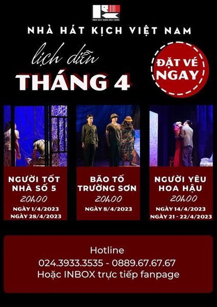 CHƯƠNG TRÌNH NGHỆ THUẬT THÁNG 4 CỦA NHÀ HÁT KỊCH VIỆT NAM