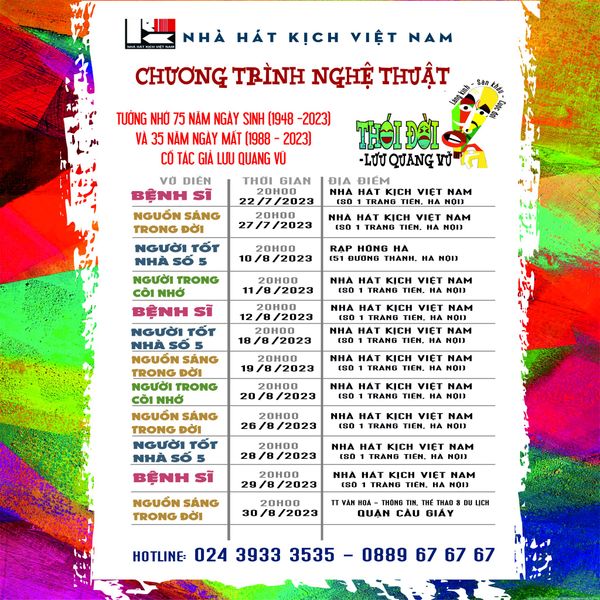 LỊCH BIỂU DIỄN THÁNG 8