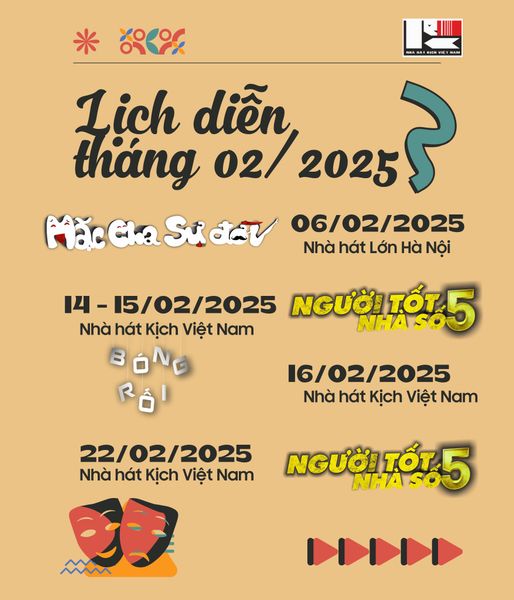 LỊCH DIỄN THÁNG 02/2025