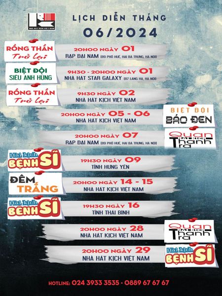 LỊCH DIỄN THÁNG 6