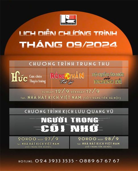 LỊCH DIỄN THÁNG 9