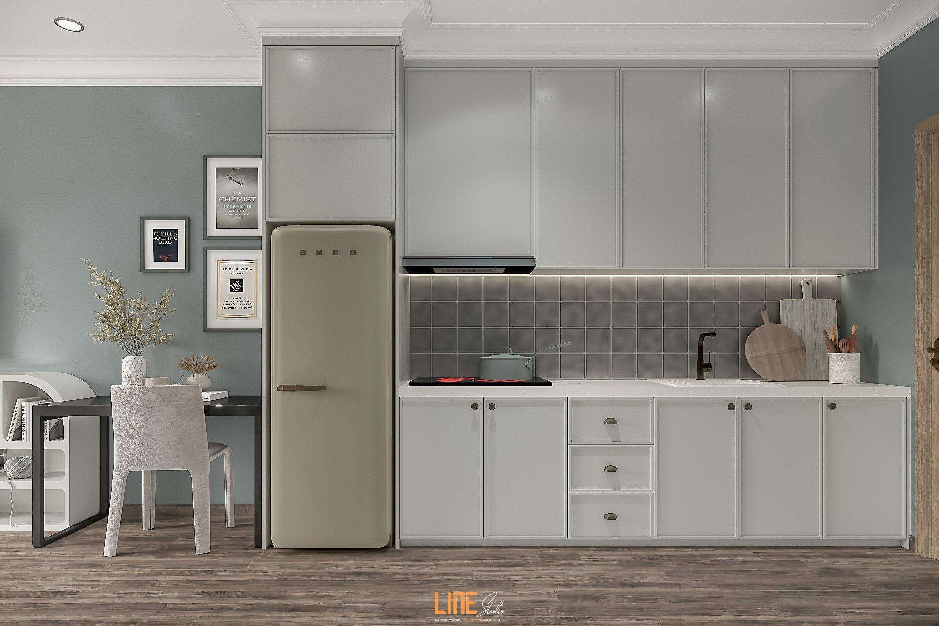 LINE STUDIO THIẾT KẾ THI CÔNG NỘI THẤT CĂN HỘ AKARI BÌNH TÂN - 110M2 - 2PN - CHỊ TRÚC