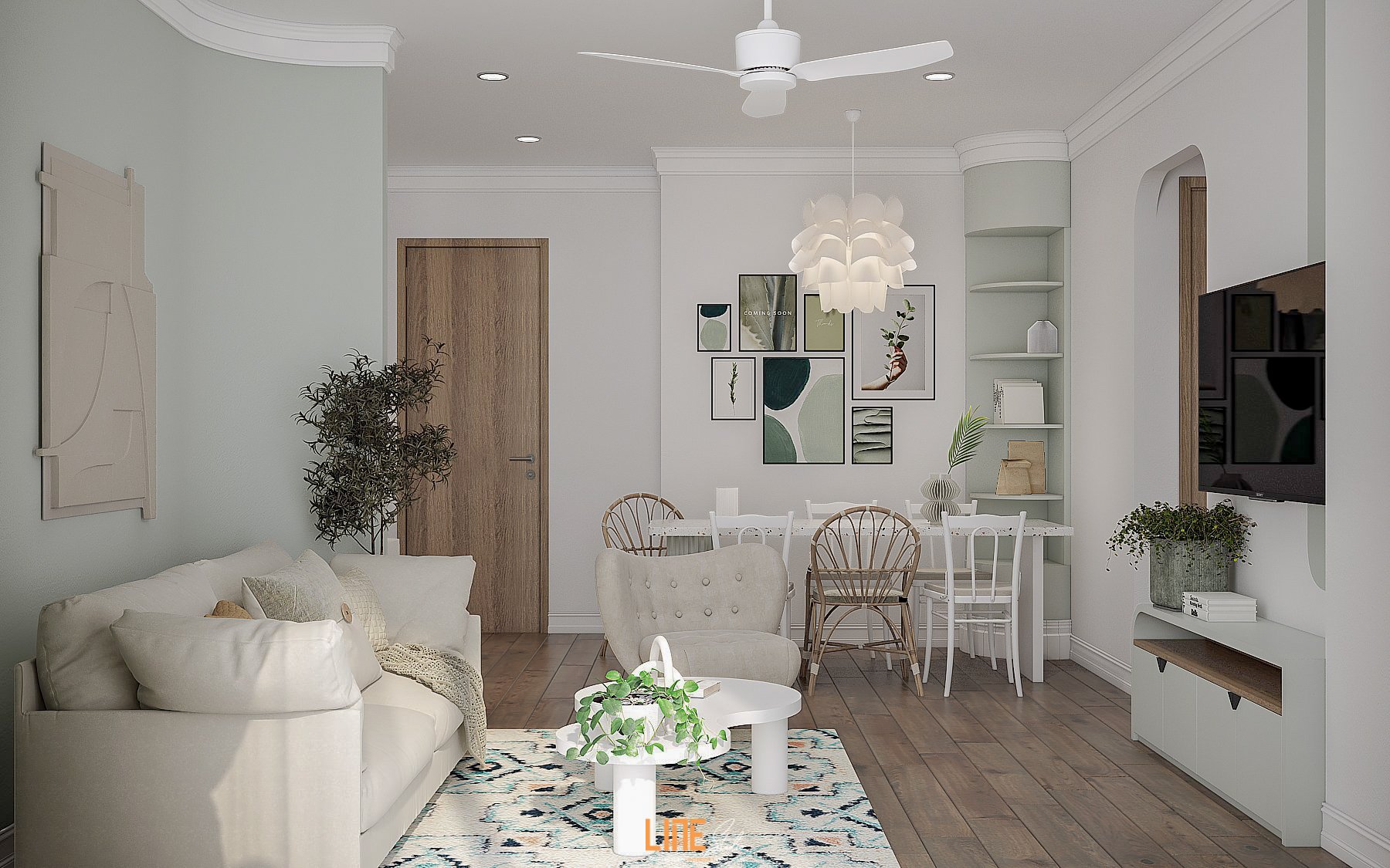 LINE STUDIO THIẾT KẾ THI CÔNG NỘI THẤT CĂN HỘ AKARI BÌNH TÂN - 110M2 - 2PN - CHỊ TRÚC