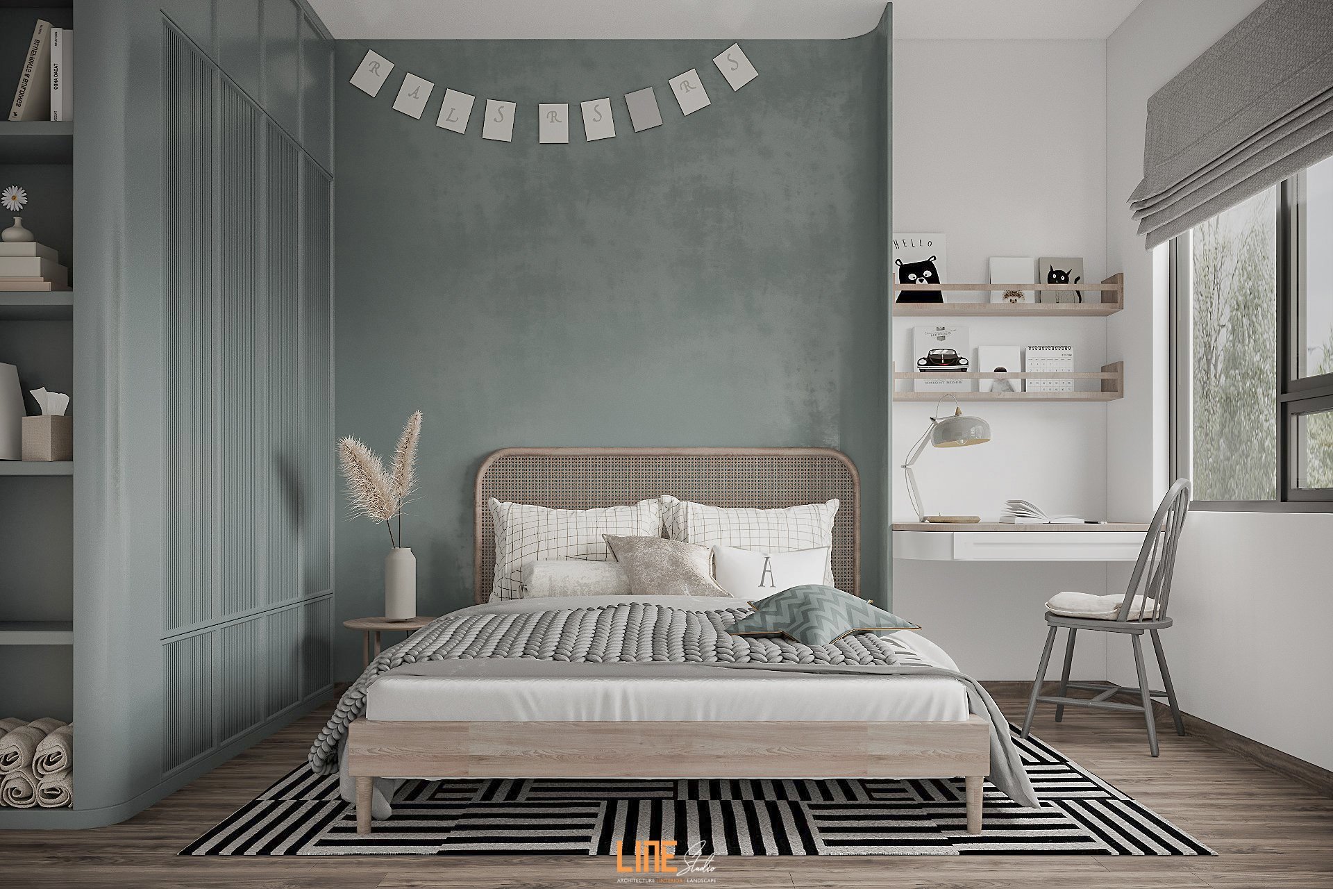 LINE STUDIO THIẾT KẾ THI CÔNG NỘI THẤT CĂN HỘ AKARI BÌNH TÂN - 110M2 - 2PN - CHỊ TRÚC