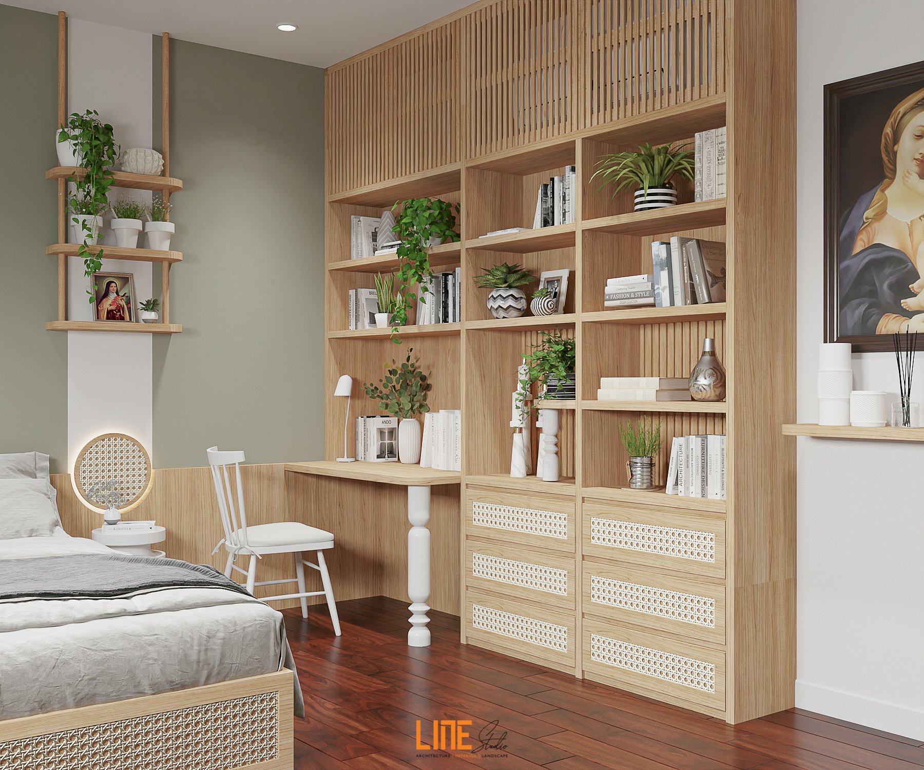 LINE STUDIO THIẾT KẾ THI CÔNG NỘI THẤT CĂN HỘ BELLAZA – 110M2 – 3PN – CHỊ QUANG