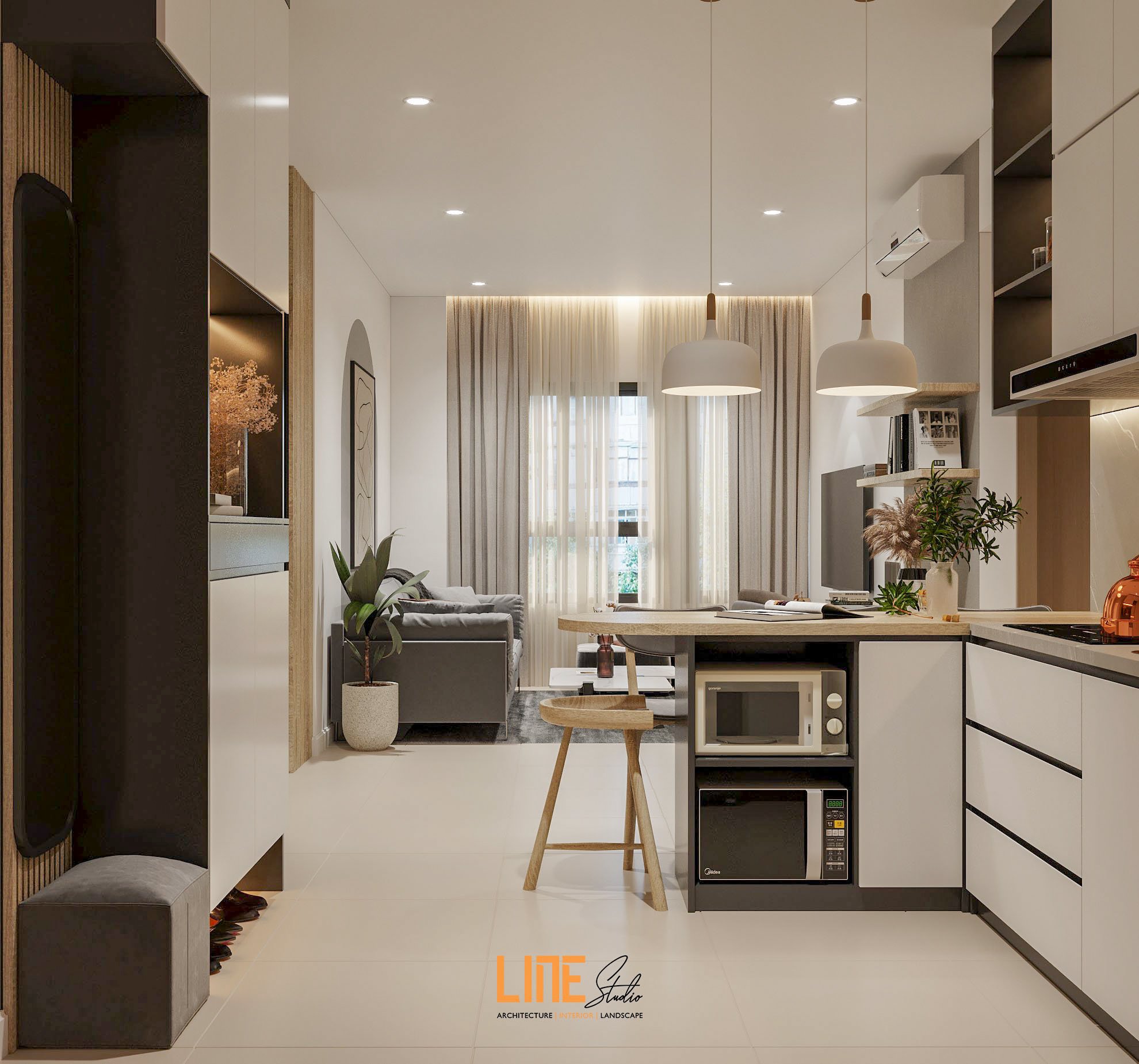 LINE STUDIO THIẾT KẾ THI CÔNG NỘI THẤT CĂN HỘ CITY ESTO - 49M2 - 2PN - ANH SƠN