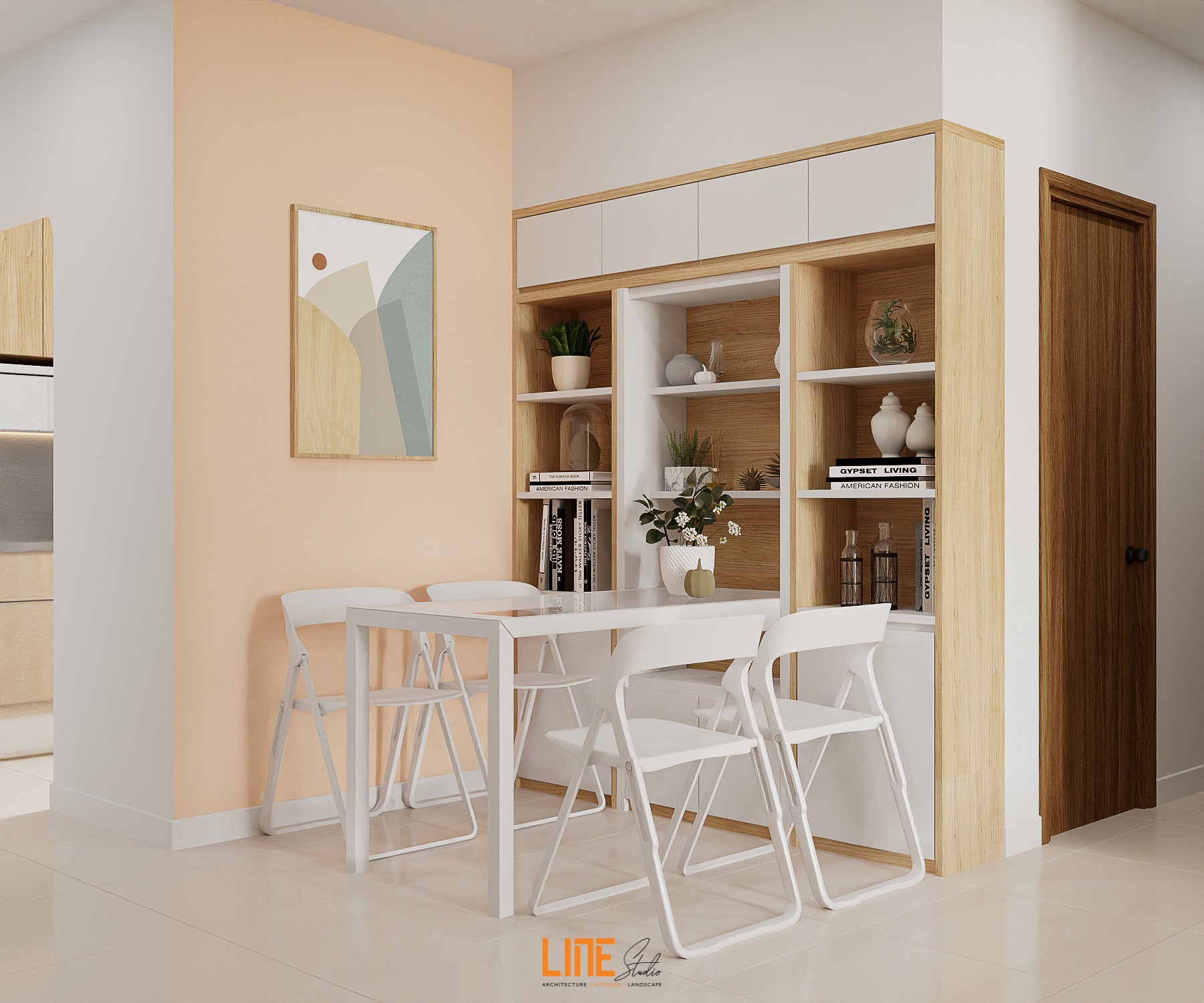 LINE STUDIO THIẾT KẾ THI CÔNG NỘI THẤT CĂN HỘ ECO XUÂN 70M2 2PN CHỊ HUYỀN