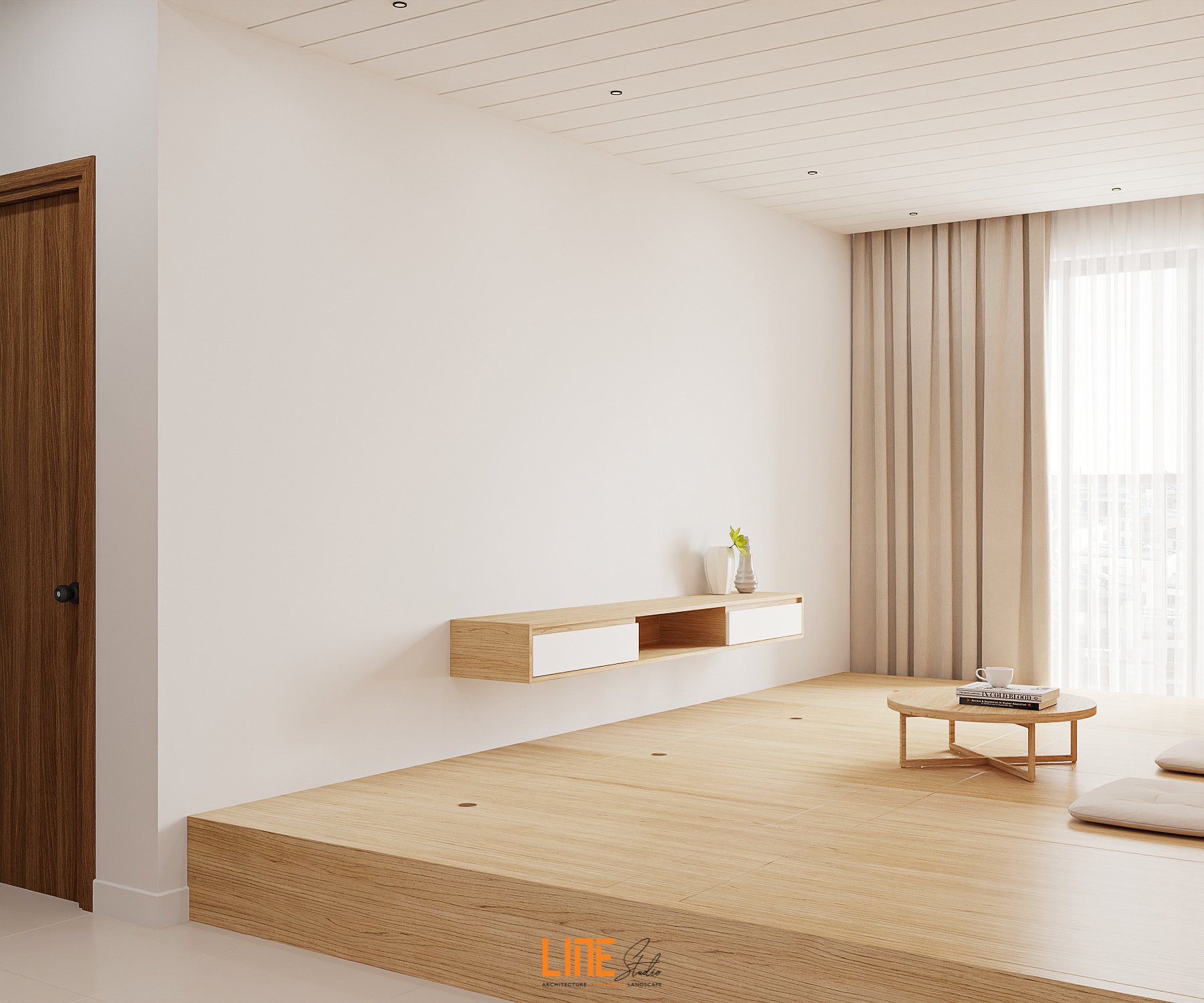 LINE STUDIO THIẾT KẾ THI CÔNG NỘI THẤT CĂN HỘ ECO XUÂN 70M2 2PN CHỊ HUYỀN