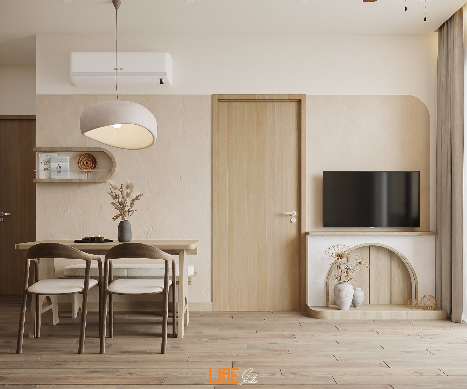 LINE STUDIO THIẾT KẾ THI CÔNG NỘI THẤT CĂN HỘ VINHOME TÒA S702 – 59M2 – 2PN – CHỊ THƯ