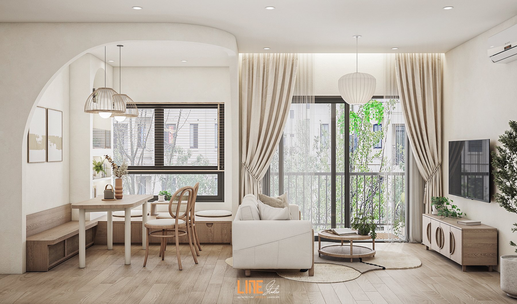 LINE STUDIO THIẾT KẾ THI CÔNG NỘI THẤT CĂN HỘ VINHOMES QUẬN 9 - 56M2 - 2PN - CHỊ PHƯƠNG ANH