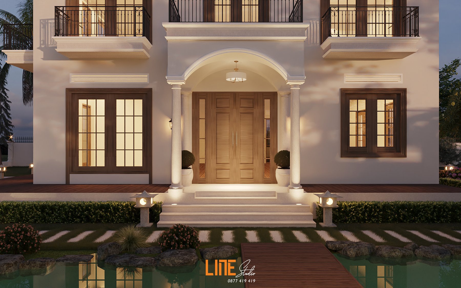 LINE STUDIO THIẾT KẾ THI CÔNG SÂN VƯỜN NHÀ PHỐ BẢO LỘC - 220M2 - CHỊ CANDY