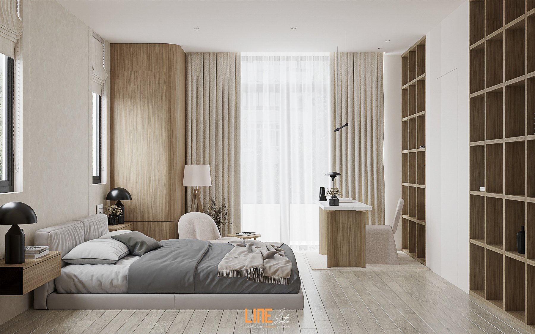 LINE STUDIO THIẾT KẾ THI CÔNG NỘI THẤT NHÀ PHỐ CẦN GIỜ - 413M2 - 3PN - CHỊ DUNG