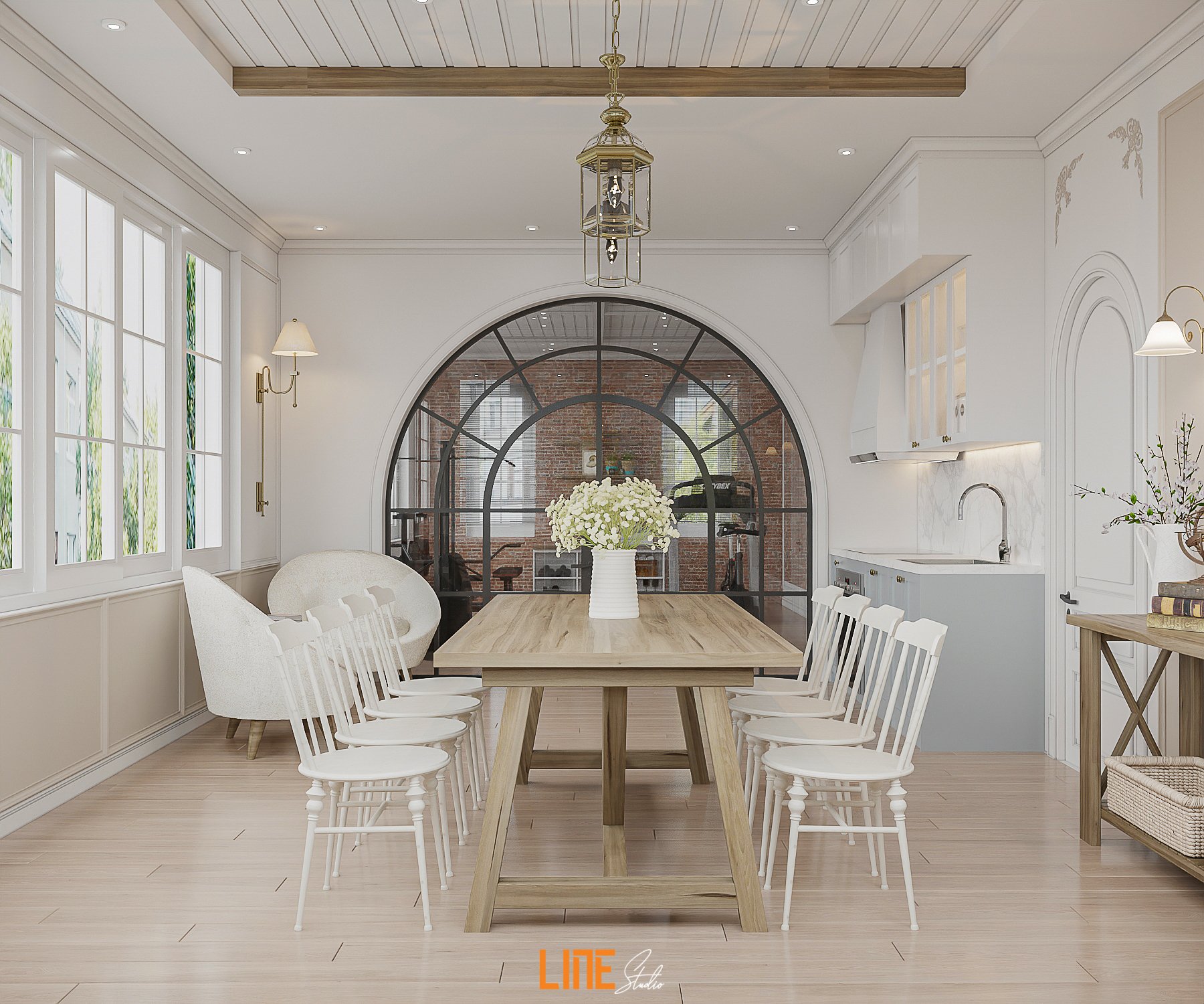 LINE STUDIO THIẾT KẾ THI CÔNG NỘI THẤT NHÀ PHỐ ĐÀ LẠT - 483M2 - 3PN - ANH BẢO