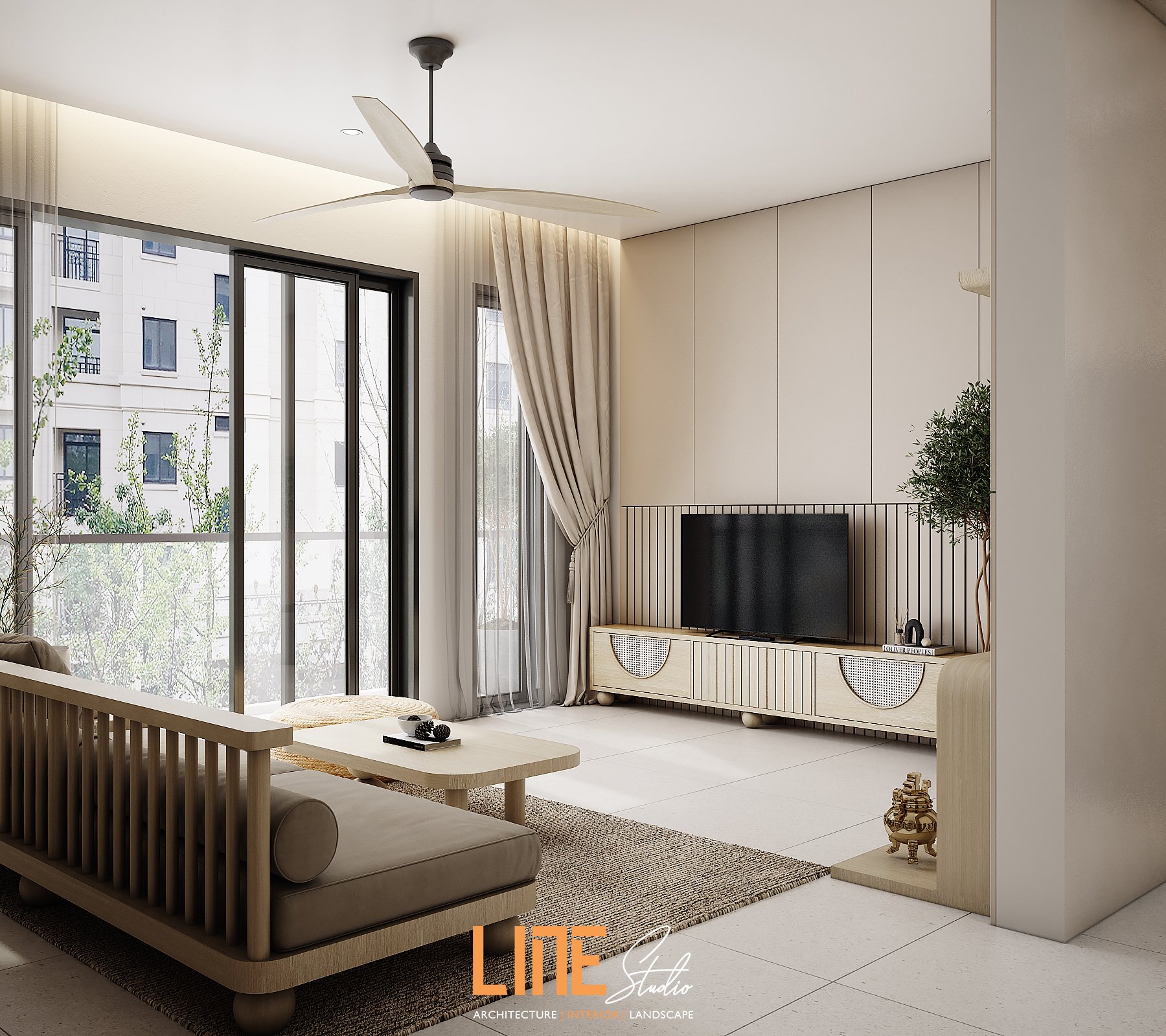 LINE STUDIO THIẾT KẾ THI CÔNG NỘI NHÀ PHỐ QUẬN 9 - 126M2 - 2PN - CHỊ NGỌC ANH