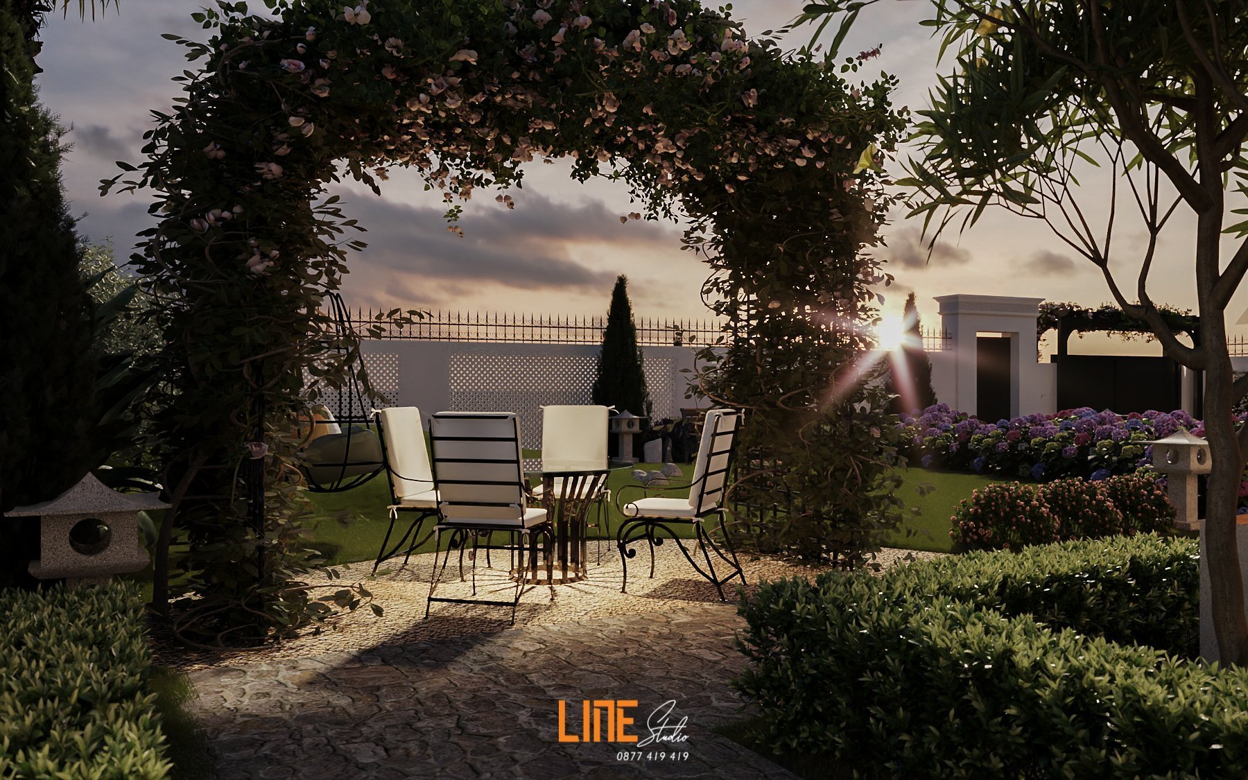 LINE STUDIO THIẾT KẾ THI CÔNG SÂN VƯỜN NHÀ PHỐ BẢO LỘC - 220M2 - CHỊ CANDY