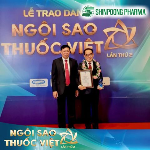 𝗦𝗛𝗜𝗡𝗣𝗢𝗢𝗡𝗚 𝗣𝗛𝗔𝗥𝗠𝗔 & SẢN PHẨM 𝗩𝗔𝗥𝗢𝗚𝗘𝗟 VINH DỰ NHẬN GIẢI THƯỞNG “NGÔI SAO THUỐC VIỆT” LẦN 2 DO BỘ Y TẾ TRAO TẶNG