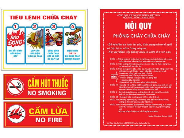 bảng nội quy phòng cháy chữa cháy