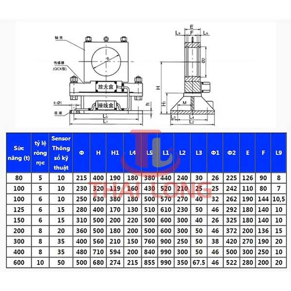 thông số kỹ thuật Loadcell  tải trọng lớn