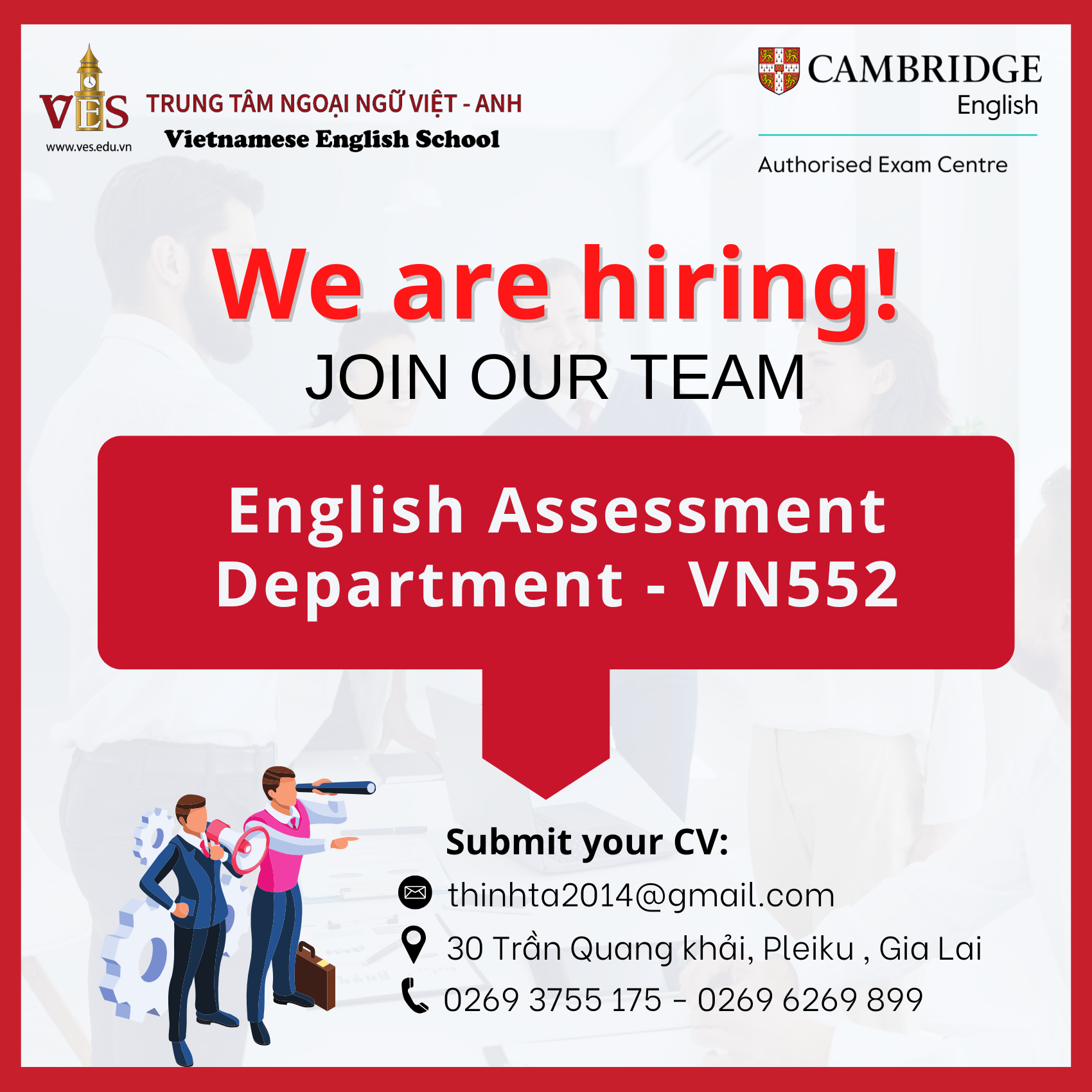 [TUYỂN DỤNG] NHÂN VIÊN PHÒNG KHẢO THÍ