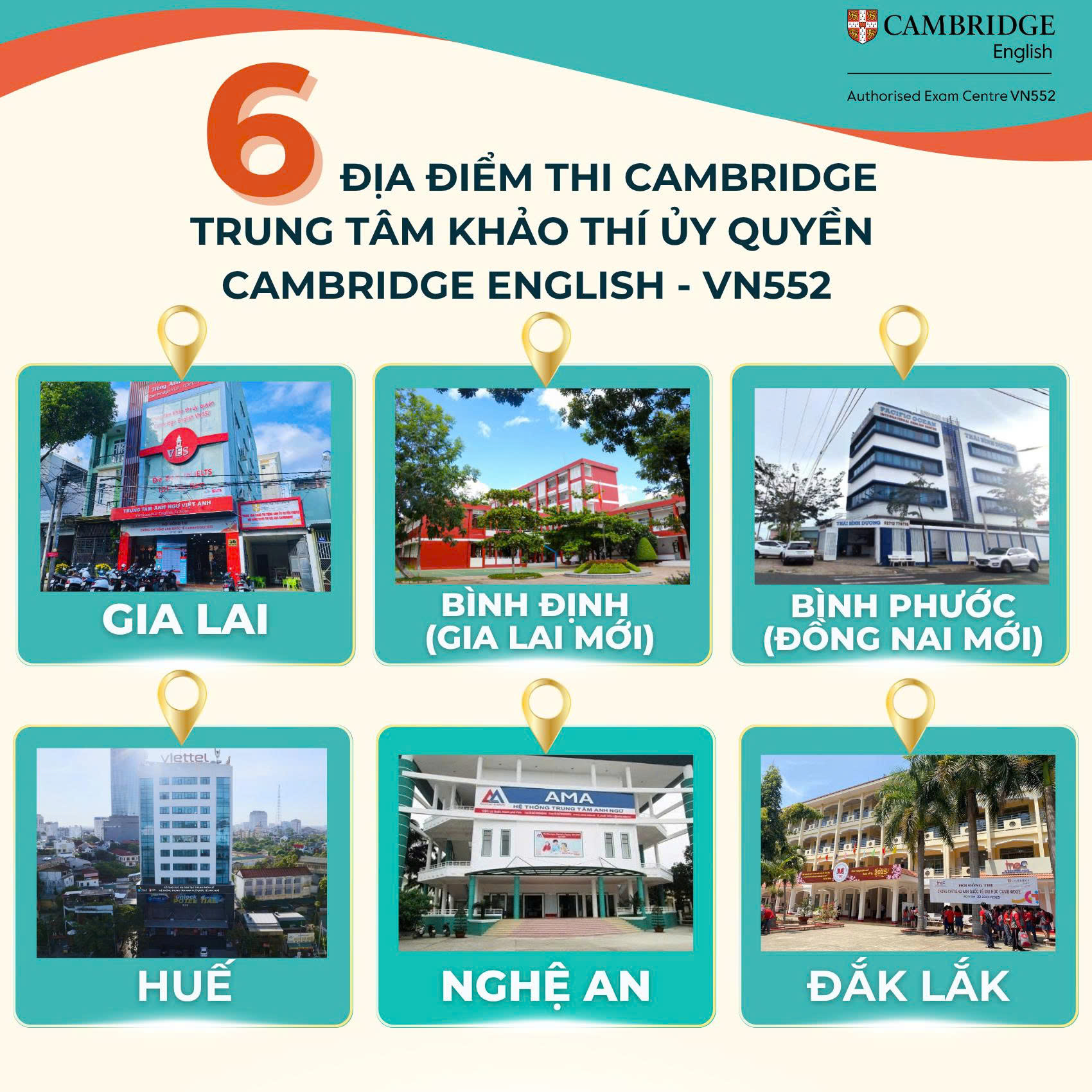 BỘ GIÁO DỤC VÀ ĐÀO TẠO PHÊ DUYỆT 6 ĐỊA ĐIỂM THI CAMBRIDGE - VN552