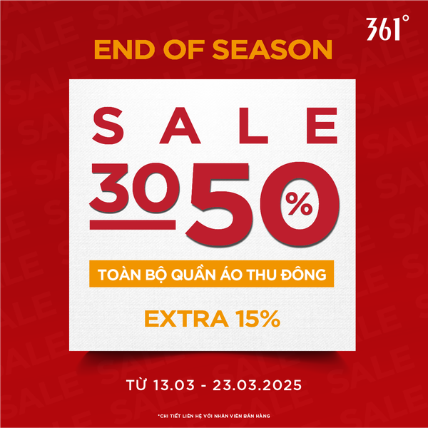 END OF SEASON | SALE 30 - 50% TOÀN BỘ QUẦN ÁO THU ĐÔNG