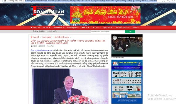 MỸ PHẨM WONDERA TRƯNG BÀY SẢN PHẨM TRONG CHƯƠNG TRÌNH HỘI NGHỊ CHỐNG HÀNG GIẢ, HÀNG NHÁI  -  01:02:01 - 02/02/2019        Trịnh Thắm