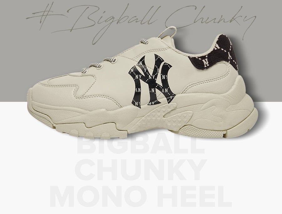 Giày MLB Bigball Chunky Mono Heel New York Yankees