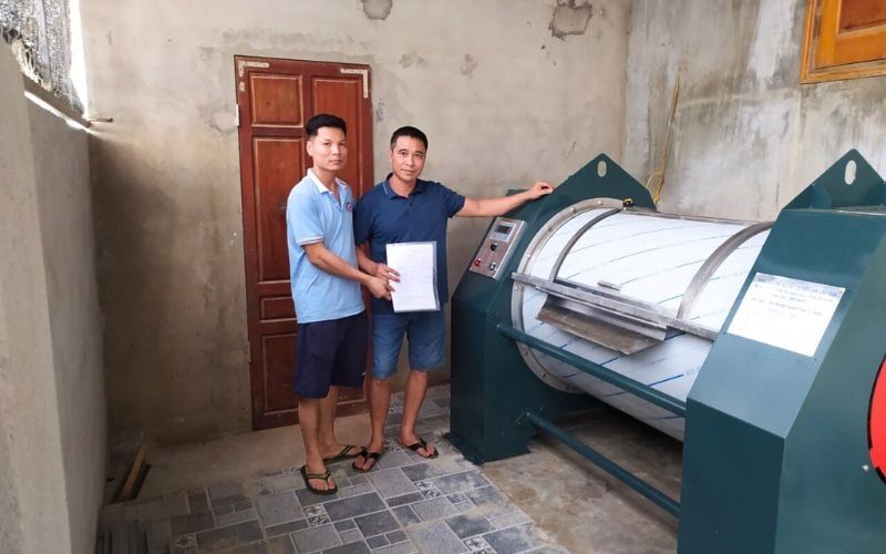Máy giặt công nghiệp 50kg lắp đặt tại Quỳ Hợp, Nghệ An