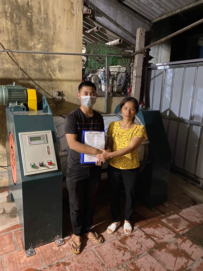 Máy giặt công nghiệp + máy sấy lắp đặt tại Kim Động, Hưng Yên