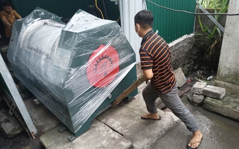 Máy giặt công nghiệp + phòng sấy công nghiệp 5 chăn lắp đặt tại Cẩm Phả, Quảng Ninh