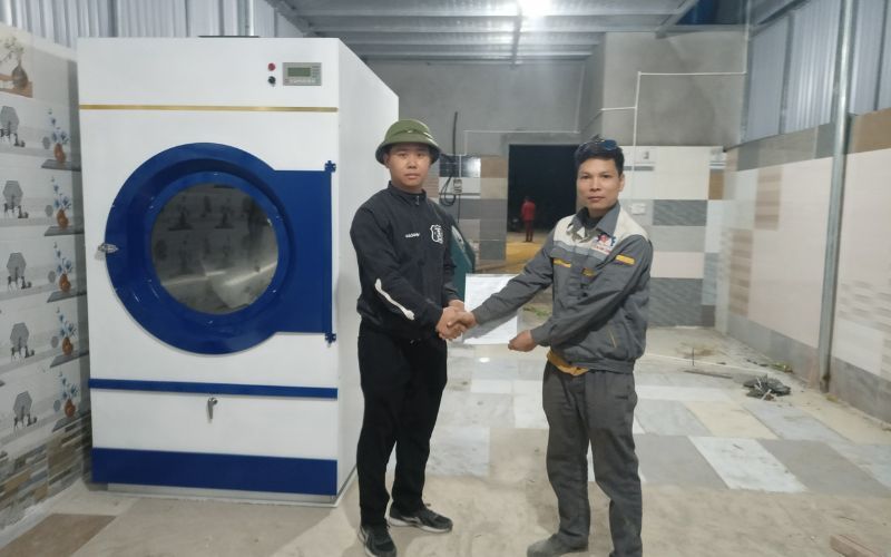 Máy giặt công nghiệp 50kg+ Máy sấy công nghiệp 50kg- đốt nóng bằng điện lắp đặt tại Sầm Sơn, Thanh Hoá