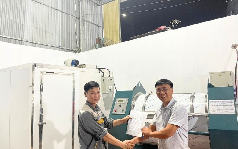 Máy giặt công nghiệp 50kg+phòng sấy công nghiệp lắp đặt tại Hiệp Hoà, Bắc Giang