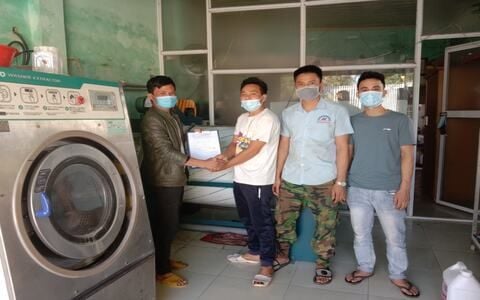 Máy giặt CN 50kg lắp đặt Hiệp Hoà, Bắc Giang