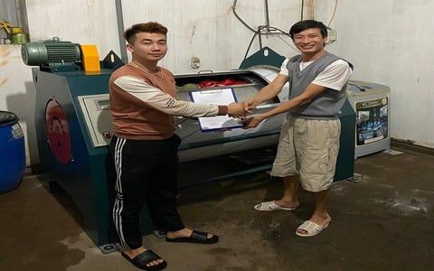 Máy giặt CN 50kg, phòng sấy CN tại Nam Trực, Nam Định