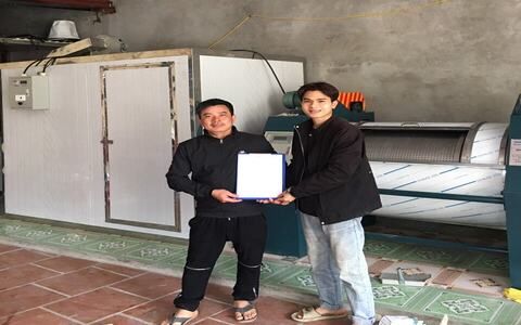 Máy giặt CN 50kg, phòng sấy CN giao tại Vũ Thư, Thái Bình