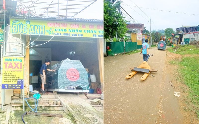 Máy giặt CN 50kg chân mềm giao đến Quế Phong, Nghệ An