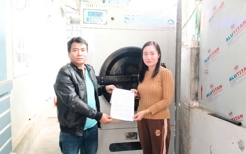 Máy sấy CN 50kg 1 pha-ga giao đến Thạch Hà, Hà Tĩnh