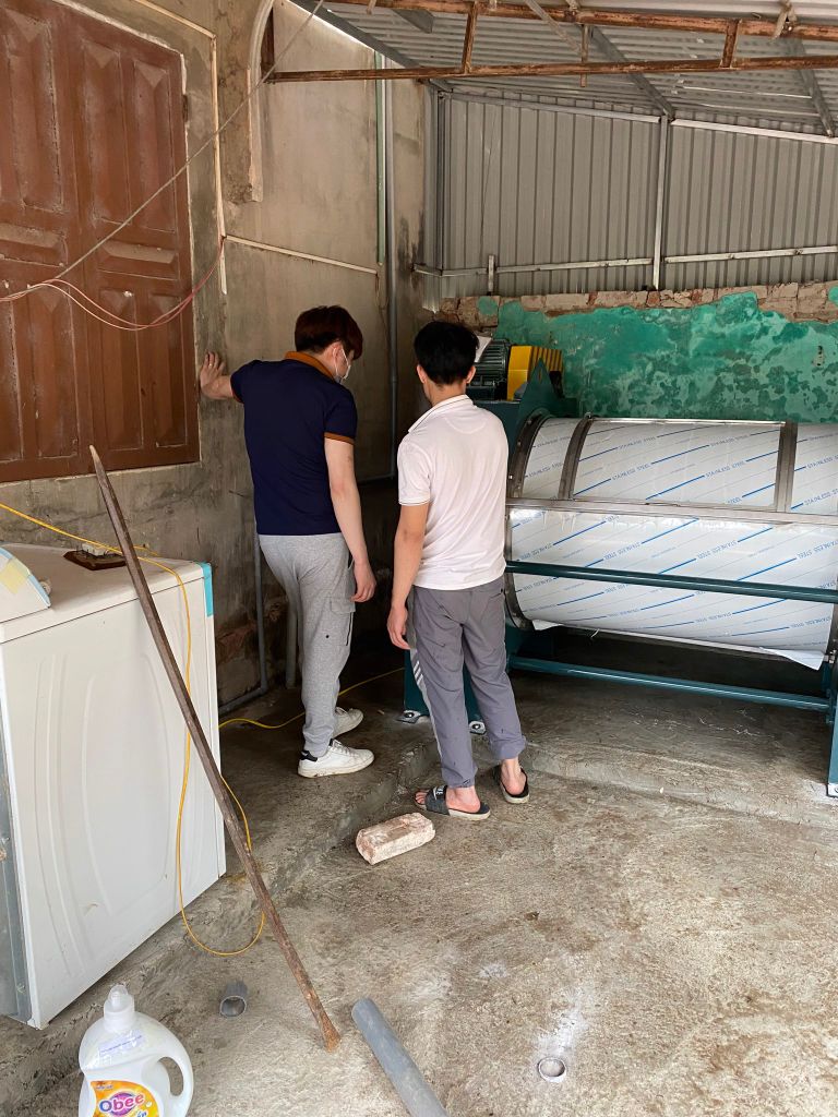 Máy giặt công nghiệp lắp đặt tại Chi Đông- Mê Linh-  Hà Nội