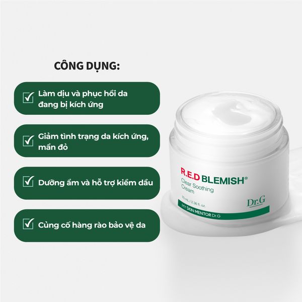 Kem dưỡng Dr.G R.E.D Blemish Clear Soothing Cream – Dr.G Vietnam