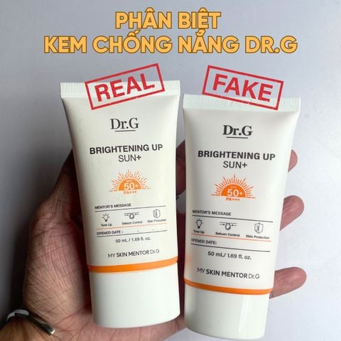 PHÂN BIỆT THẬT GIẢ KEM CHỐNG NẮNG DR.G BRIGHTENING